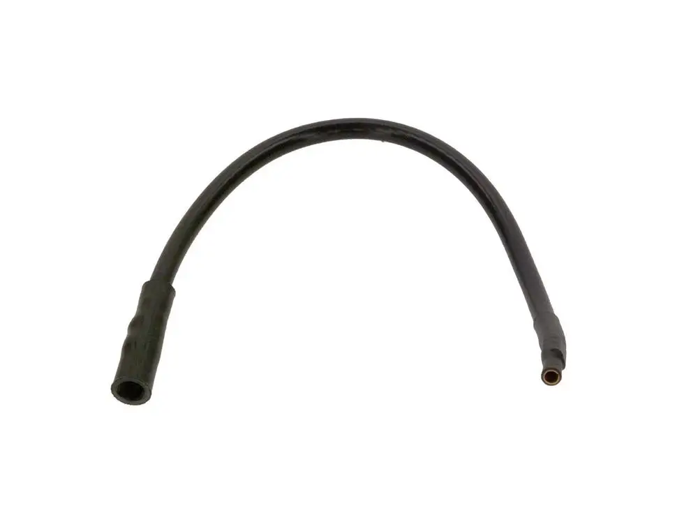 BOSCH Zündkabel in schwarzer Ausführung mit zwei verschiedenen Enden zur elektrischen Verbindung, flexibler Form und geeignet für den Einsatz in Fahrzeugen.